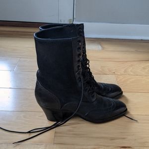 victorian black leather boots